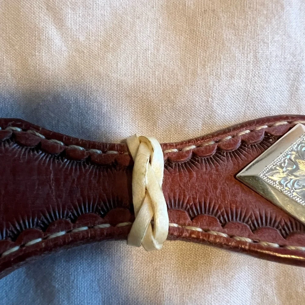 vintage unisex brown leather belt